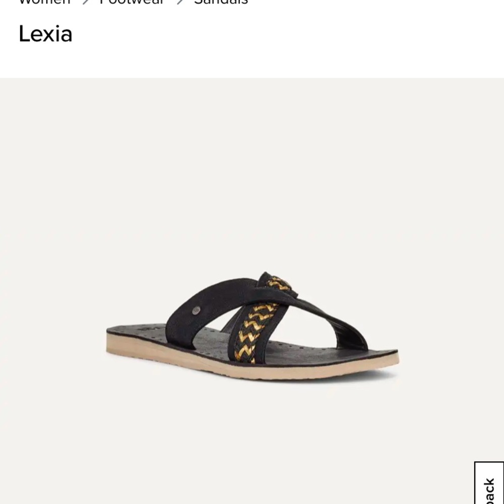 UGG Black and Gold Lexia Sandals